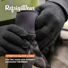 RefrigiWear Moisture Wicking Stretch Fit Glove Liners Black (Pack of 12 Pairs)