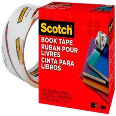 Scotch 845 Book Tape, 2 Inches x 15 Yards, 3 Inch Core, Crystal Clear