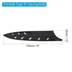 Unique Bargains Edge Guard Blade Protector Plastic 8" Carving Knife Sleeves Black