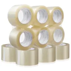 Sure-Max Extra-Wide Shipping & Packing Tape (3" x 110 yard/330' each) - Moving & Adhesive Carton Sealing - 2.0mil Clear - 12 Rolls