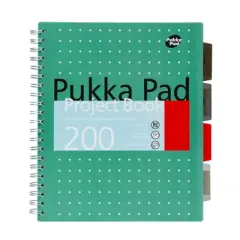 Pukka Pads Metallic Green Letter Sized Subject Divider Notebook - Pack 3