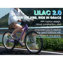 BAMCBASE 26" Women's Mountain Bike, 18 Speeds MTB Adult Bicycle