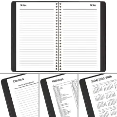 Cambridge Hometown 2024-25 Weekly/Monthly Planner 8.375"x9.375" Black: Twin-Wire Binding, Acid-Free Paper, Adult Agenda