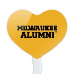 University of Wisconsin Milwaukee Official Panthers Alumn Heart Love Cupcake Picks Toppers Decoration Set of 6