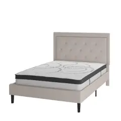 Emma and Oliver Tufted Platform Bed with 10in. Pocket Spring Mattress