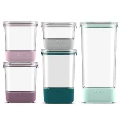 Ello 10pc Plastic Food Storage Canisters with Airtight Lids (Set of 5)