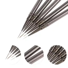 Unique Bargains Fine Nail Art Brushes Kit Silver Tone 1 Set