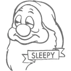 Men's Snow White and the Seven Dwarves Sleepy Line Art T-Shirt