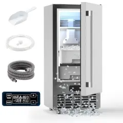 Kismile Commercial Ice Maker Nugget Ice Maker 66-lbs. Ice Per day ( Stainless Steel )