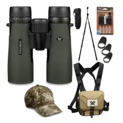 Vortex 12x50 Diamondback Binoculars with GlassPak Harness Case & Birding Bundle