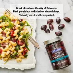 DeLallo Pitted Greek Kalamata Whole Olives, 5.64 oz Jar, (6-Pack)