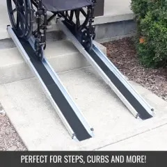 DMI Ramps For Wheelchairs For Home | 600 lb capacity | Adjustable Portable Wheelchair Ramp 3-5 Ft Long 4.5 In Wide | 2 Wheelchair Ramps For Home Steps