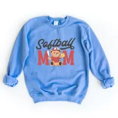 Simply Sage Market Softball Mom Teddy Bear Sweatshirt