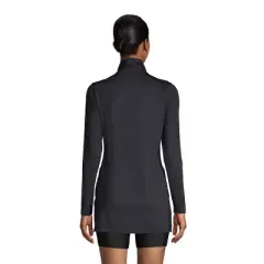 Lands' End Women's Quarter Zip Long Sleeve Tunic Rash Guard Cover-up UPF 50 Sun Protection
