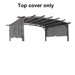 DOMETOUR Universal Canopy Cover Replacement for 12x9 Ft Curved Outdoor Pergola Structure-Grey