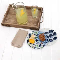 Pavilion Gift Company - Blueberries - 13.75" x 9" Three-Section Platter - Serving Platters
