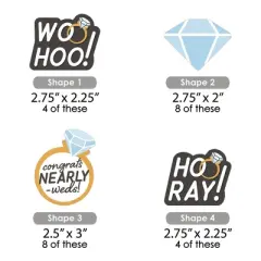 Big Dot of Happiness Just Engaged - Black and White - Paper Straw Decor - Engagement Party Striped Decorative Straws - Set of 24