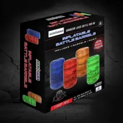 ArmoGear 4 Inflatable Barrels for Laser Tag, Paintball & More with Air Pump & Patches