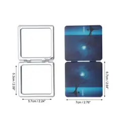 Unique Bargains Star Full Moon Makeup Mirror Navy Blue 1 Pc