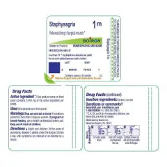 Staphysagria 1M by Boiron Homeopathic Single Medicine For First Aid  -  80 Pellet