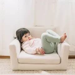 Wonder & Wise Rolling Along Square Chair: Infant Positioning Seat with Carry Handle, Solid Pattern, Cotton-Polyester