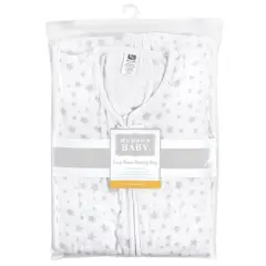 Hudson Baby Unisex Baby Long Sleeve Muslin Sleeping Bag, Wearable Blanket, Sleep Sack, Gray Star