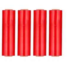 PSBM 4 Rolls Dark Red Cast Hand Pallet Stretch Wrap 18" x 1500 Ft. x 80 Gauge