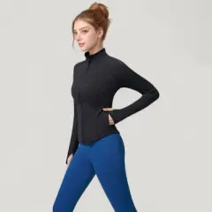 Anna-Kaci Active Women's Full Zip Long Sleeve Active Jacket with Slim Fit and High Collar