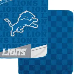 NFL Detroit Lions Diagonal Ghost Checker Double Sided Ultra Cozy Blanket