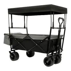 480Lbs Collapsible Wagon with Canopy,Wagon Stroller with 7" All-Terrain Wheels, Lightweight Foldable Wagon, Large Capacity with mosquito net