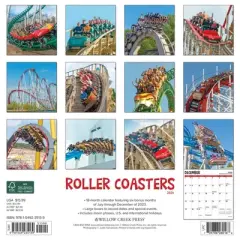 Willow Creek Press 2024 Wall Calendar 12"x12" Roller Coasters