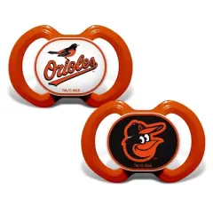 BabyFanatic Officially Licensed Unisex Pacifier 2-Pack - MLB Baltimore Orioles