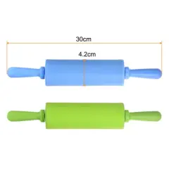 Unique Bargains Silicone Small Smooth Non-stick Heat-resistant Rolling Pins 2 Pcs