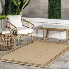 nuLOOM Rasha Classic Border Indoor/Outdoor Patio Area Rug