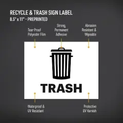 Avery Recycle and Trash Stickers, 8-1/2" x 11", 2 Labels Total