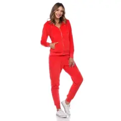 2 Piece Velour Tracksuit Set - White Mark
