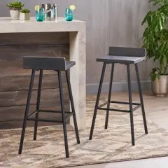 Set of 2 Bidwell Modern Wood Barstool - Christopher Knight Home