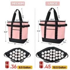 HOMLUX Large Leakproof Coolers Soft Tote Bags, Collapsible, Insulated, Gray