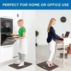 Mount-It! Standing Desk Floor Mat, Brown Standing Comfort Mat for Standing Desk, Home, Office, Kitchen, Garage, 18"x22"