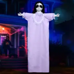 Joyfy Halloween Decorations Outdoor Hanging Ghost Doll Decor, 43&rsquo;&rsquo; Purple Dress Scary Doll Skeleton for Halloween Indoor Outdoor Hanging Decorations