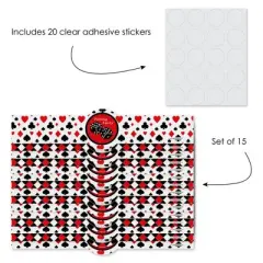 Big Dot of Happiness Las Vegas - DIY Party Supplies - Casino Party DIY Wrapper Favors & Decorations - Set of 15