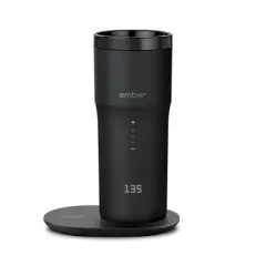 Ember Travel Mug 2+ 12oz Temperature Control Smart Mug Black: Stainless Steel Tumbler with Lid, Hand Wash, Hot & Cold Use