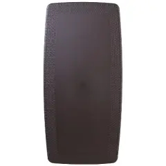 Flash Furniture 5.62-Foot Brown Rattan Indoor-Outdoor Plastic Folding Table with Umbrella Hole