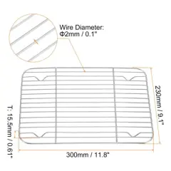 Unique Bargains Stainless Steel Cooling Roasting Baking Grill Net 1 Pc
