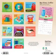Brush Dance 2024 Wall Calendar 12"x12" But First Coffee
