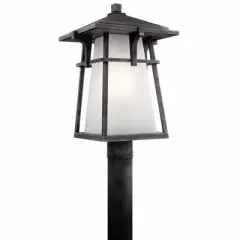 Beckett 1 Light Post Mount Weathered Zinc