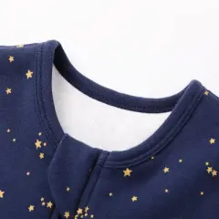 Owlivia Organic Cotton 1.0 Tog Sleeping Bag with Legs, Sleeveless Wearable Blanket- Starry Sky