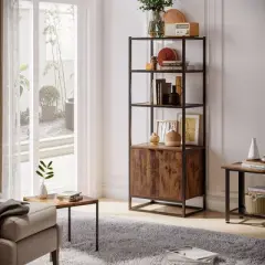 HOMCOM Shelves for Storage, Cabinet Bookcase with 3 Open Shelf, Tall Organizer Multifunctional Rack for Living Room