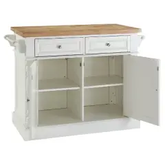 Crosley Butcher Block Top Kitchen Island - White