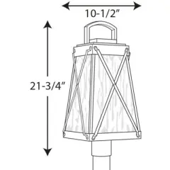 Progress Lighting, Creighton, 1-Light Outdoor Post Lantern, Antique Bronze, Clear Water Glass Shade